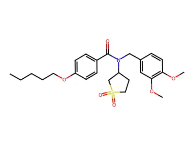 N-[(3,4-dimethoxyphenyl)methyl]-N-(1,1-dioxothiolan-3-yl)-4-pentoxybenzamide structure