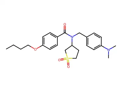 4-butoxy-N-[4-(dimethylamino)benzyl]-N-(1,1-dioxidotetrahydro-3-thienyl)benzamide structure