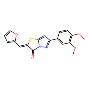(5Z)-2-(3,4-dimethoxyphenyl)-5-(2-furylmethylene)[1,3]thiazolo[3,2-b][1,2,4]triazol-6(5H)-one structure