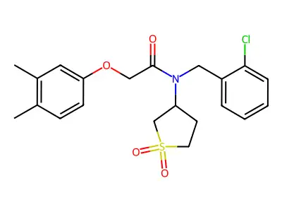 N-(2-chlorobenzyl)-2-(3,4-dimethylphenoxy)-N-(1,1-dioxidotetrahydrothiophen-3-yl)acetamide structure