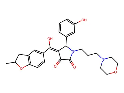 3-hydroxy-5-(3-hydroxyphenyl)-4-(2-methyl-2,3-dihydro-1-benzofuran-5-carbonyl)-1-[3-(morpholin-4-yl)propyl]-2,5-dihydro-1H-pyrrol-2-one structure