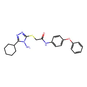 2-((4-amino-5-cyclohexyl-4H-1,2,4-triazol-3-yl)thio)-N-(4-phenoxyphenyl)acetamide structure