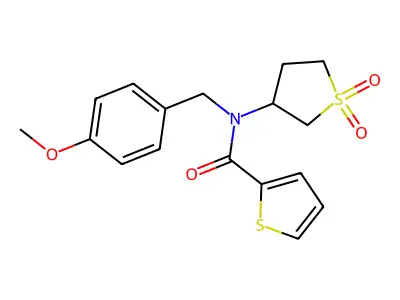 N-(1,1-dioxidotetrahydrothiophen-3-yl)-N-(4-methoxybenzyl)thiophene-2-carboxamide structure