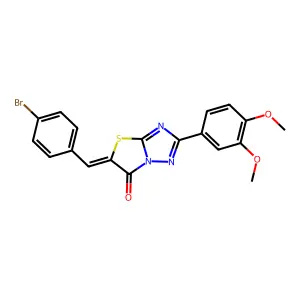 (5Z)-5-(4-bromobenzylidene)-2-(3,4-dimethoxyphenyl)[1,3]thiazolo[3,2-b][1,2,4]triazol-6(5H)-one structure