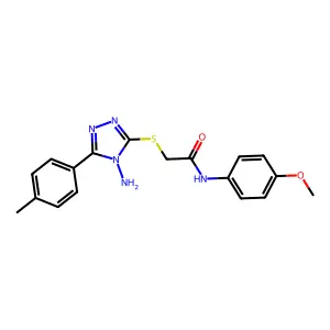 2-{[4-amino-5-(4-methylphenyl)-4H-1,2,4-triazol-3-yl]sulfanyl}-N-(4-methoxyphenyl)acetamide structure