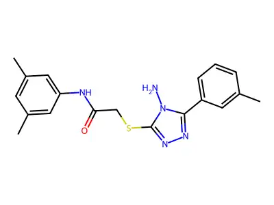2-((4-amino-5-(m-tolyl)-4H-1,2,4-triazol-3-yl)thio)-N-(3,5-dimethylphenyl)acetamide structure