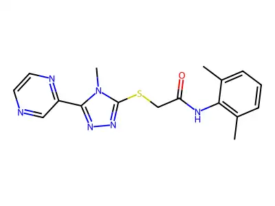 N-(2,6-dimethylphenyl)-2-{[4-methyl-5-(pyrazin-2-yl)-4H-1,2,4-triazol-3-yl]sulfanyl}acetamide structure