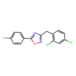 3-(2,4-Dichlorobenzyl)-5-(4-iodophenyl)-1,2,4-oxadiazole structure