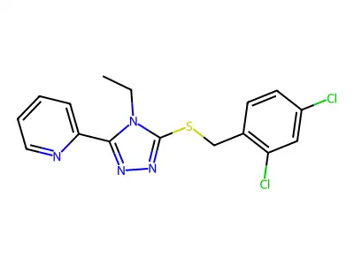 2-(5-((2,4-Dichlorobenzyl)thio)-4-ethyl-4H-1,2,4-triazol-3-YL)pyridine structure