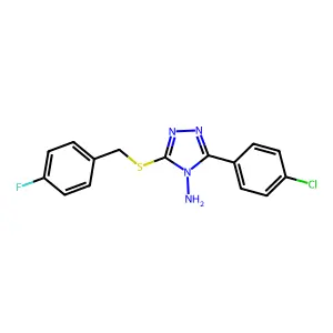 3-(4-Chlorophenyl)-5-((4-fluorobenzyl)thio)-4H-1,2,4-triazol-4-amine structure