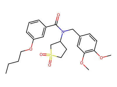 3-butoxy-N-(3,4-dimethoxybenzyl)-N-(1,1-dioxidotetrahydrothiophen-3-yl)benzamide structure