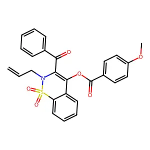 2-allyl-3-benzoyl-1,1-dioxido-2H-1,2-benzothiazin-4-yl 4-methoxybenzoate structure