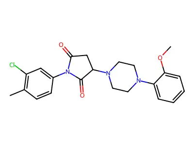 1-(3-chloro-4-methylphenyl)-3-[4-(2-methoxyphenyl)piperazin-1-yl]pyrrolidine-2,5-dione structure