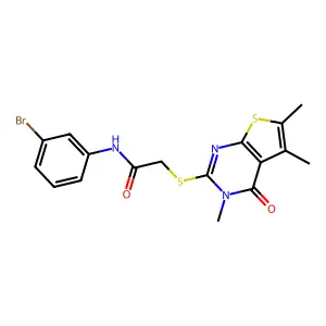 N-(3-bromophenyl)-2-[(3,5,6-trimethyl-4-oxo-3,4-dihydrothieno[2,3-d]pyrimidin-2-yl)sulfanyl]acetamide structure