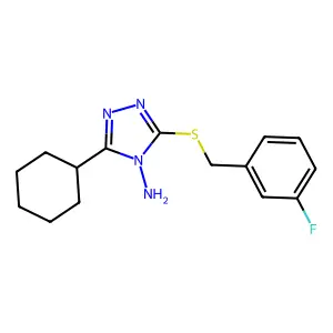 5-Cyclohexyl-3-[(3-fluorophenyl)methylthio]-1,2,4-triazole-4-ylamine structure