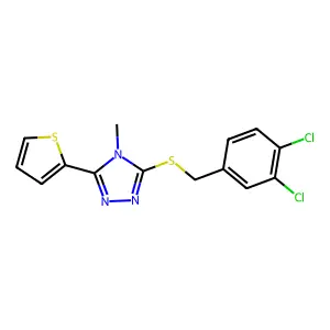 3-[(3,4-Dichlorophenyl)methylthio]-4-methyl-5-(2-thienyl)-1,2,4-triazole structure