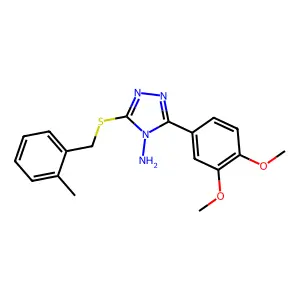3-(3,4-Dimethoxyphenyl)-5-((2-methylbenzyl)thio)-4H-1,2,4-triazol-4-ylamine structure