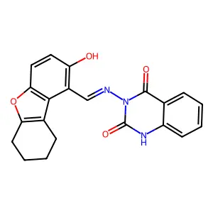 2,4(1H,3H)-QUINAZOLINEDIONE, 3-[[(6,7,8,9-TETRAHYDRO-2-HYDROXY-1-DIBENZOFURANYL)METHYLENE]AMINO]- structure