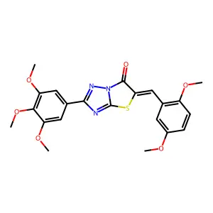 (5Z)-5-(2,5-dimethoxybenzylidene)-2-(3,4,5-trimethoxyphenyl)[1,3]thiazolo[3,2-b][1,2,4]triazol-6(5H)-one structure