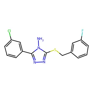 3-(3-Chlorophenyl)-5-((3-fluorobenzyl)thio)-4H-1,2,4-triazol-4-amine structure