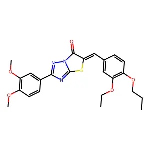 (5Z)-2-(3,4-dimethoxyphenyl)-5-(3-ethoxy-4-propoxybenzylidene)[1,3]thiazolo[3,2-b][1,2,4]triazol-6(5H)-one structure
