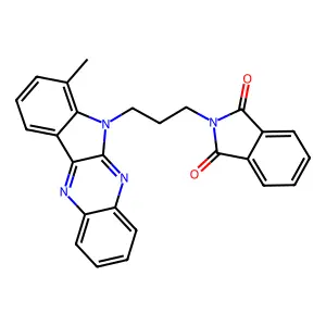 2-[3-(7-Methylindolo[3,2-b]quinoxalin-6-yl)propyl]isoindole-1,3-dione structure
