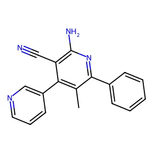 2-Amino-5-methyl-6-phenyl-4-pyridin-3-ylpyridine-3-carbonitrile structure