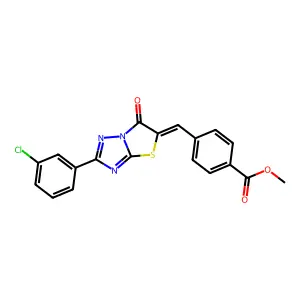 methyl 4-{(Z)-[2-(3-chlorophenyl)-6-oxo[1,3]thiazolo[3,2-b][1,2,4]triazol-5(6H)-ylidene]methyl}benzoate structure