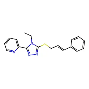 2-(5-(Cinnamylthio)-4-ethyl-4H-1,2,4-triazol-3-YL)pyridine structure