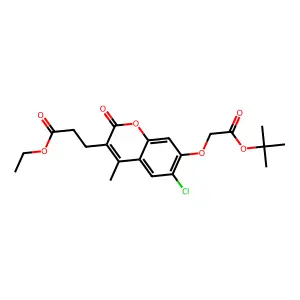 ethyl 3-[7-(2-tert-butoxy-2-oxoethoxy)-6-chloro-4-methyl-2-oxo-2H-chromen-3-yl]propanoate structure