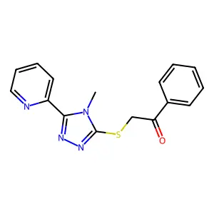 2-(4-Methyl-5-pyridin-2-yl-4H-[1,2,4]triazol-3-ylsulfanyl)-1-phenyl-ethanone structure
