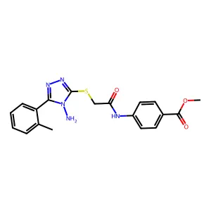 methyl 4-[({[4-amino-5-(2-methylphenyl)-4H-1,2,4-triazol-3-yl]sulfanyl}acetyl)amino]benzoate structure