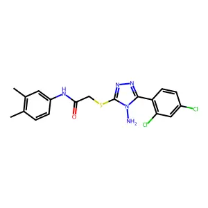 2-[4-amino-5-(2,4-dichlorophenyl)(1,2,4-triazol-3-ylthio)]-N-(3,4-dimethylphen yl)acetamide structure