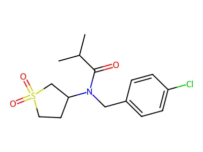 N-(4-chlorobenzyl)-N-(1,1-dioxidotetrahydro-3-thienyl)-2-methylpropanamide structure