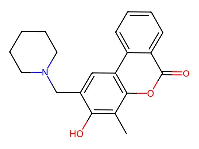 3-Hydroxy-4-methyl-2-piperidin-1-ylmethyl-benzo[c]chromen-6-one structure