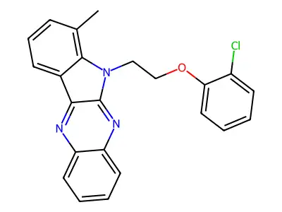 6-[2-(2-chlorophenoxy)ethyl]-7-methyl-6H-indolo[2,3-b]quinoxaline structure
