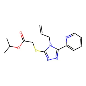 Methylethyl 2-(4-prop-2-enyl-5-(2-pyridyl)-1,2,4-triazol-3-ylthio)acetate structure