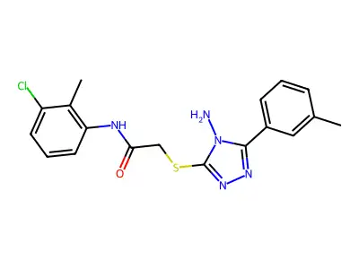 2-((4-amino-5-(m-tolyl)-4H-1,2,4-triazol-3-yl)thio)-N-(3-chloro-2-methylphenyl)acetamide structure