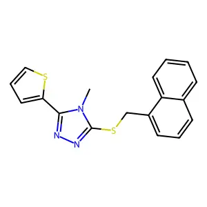 4-methyl-3-[(naphthalen-1-ylmethyl)sulfanyl]-5-(thiophen-2-yl)-4H-1,2,4-triazole structure