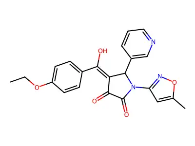 4-(4-ethoxybenzoyl)-3-hydroxy-1-(5-methyl-1,2-oxazol-3-yl)-5-(pyridin-3-yl)-2,5-dihydro-1H-pyrrol-2-one structure