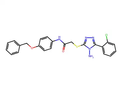 2-[4-amino-5-(2-chlorophenyl)(1,2,4-triazol-3-ylthio)]-N-[4-(phenylmethoxy)phe nyl]acetamide structure