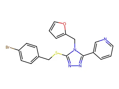 3-[(4-Bromophenyl)methylthio]-4-(2-furylmethyl)-5-(3-pyridyl)-1,2,4-triazole structure