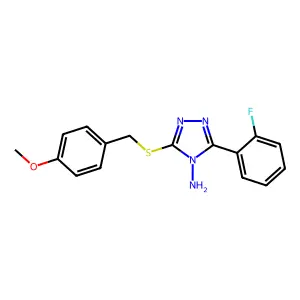 3-(2-Fluorophenyl)-5-[(4-methoxyphenyl)methylthio]-1,2,4-triazole-4-ylamine structure