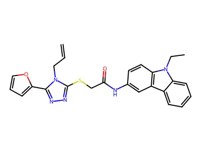 2-{[4-ALLYL-5-(2-FURYL)-4H-1,2,4-TRIAZOL-3-YL]SULFANYL}-N-(9-ETHYL-9H-CARBAZOL-3-YL)ACETAMIDE structure