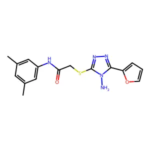 2-((4-amino-5-(furan-2-yl)-4H-1,2,4-triazol-3-yl)thio)-N-(3,5-dimethylphenyl)acetamide structure