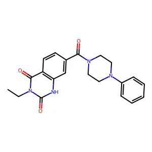 3-ethyl-7-(4-phenylpiperazine-1-carbonyl)-1H-quinazoline-2,4-dione structure