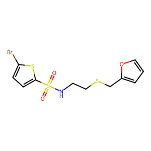 5-bromo-N-[2-(furan-2-ylmethylsulfanyl)ethyl]thiophene-2-sulfonamide structure