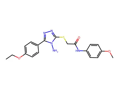 2-[4-amino-5-(4-ethoxyphenyl)(1,2,4-triazol-3-ylthio)]-N-(4-methoxyphenyl)acet amide structure