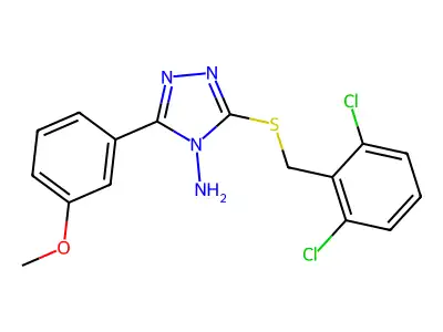 3-[(2,6-dichlorobenzyl)sulfanyl]-5-(3-methoxyphenyl)-4H-1,2,4-triazol-4-amine structure