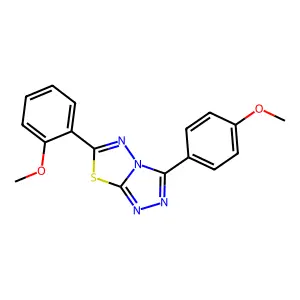 6-(2-Methoxyphenyl)-3-(4-methoxyphenyl)-[1,2,4]triazolo[3,4-b][1,3,4]thiadiazole structure